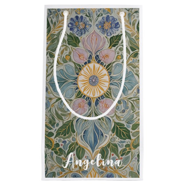 Bolsa De Regalo Pequeña Kaleidoscopio floral personalizado (Anverso)