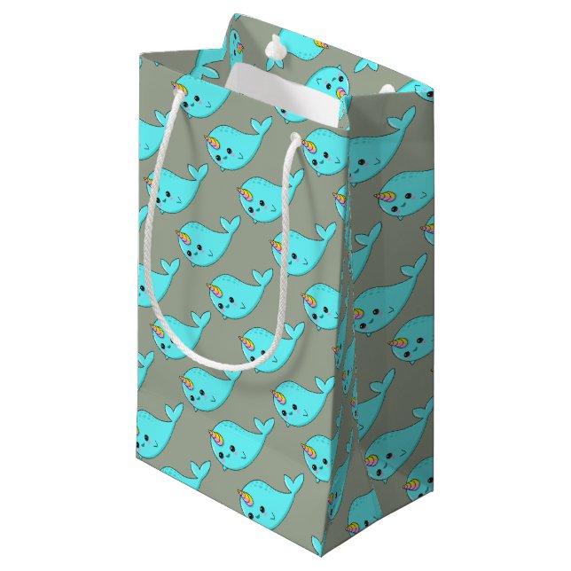 Bolsa De Regalo Pequeña Kawaii Narwhal (Angulo Anverso)