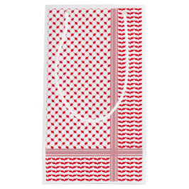 Bolsa De Regalo Pequeña Keffiyeh blanca y roja palestina
