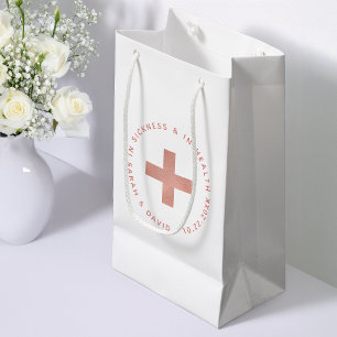 Bolsa De Regalo Pequeña Kit de resaca Cruz Rosa En la enfermedad y en la s
