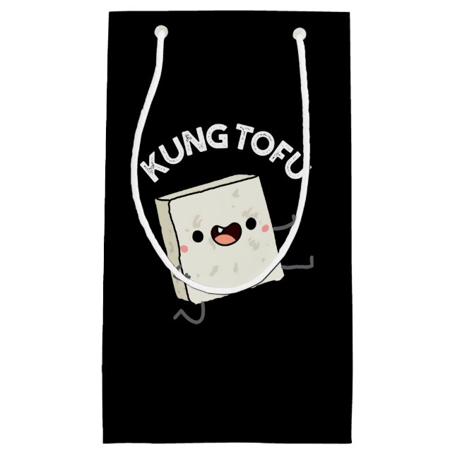 Bolsa De Regalo Pequeña Kung Tofu Funny Kungfu Tofu Pun Dark BG (Anverso)