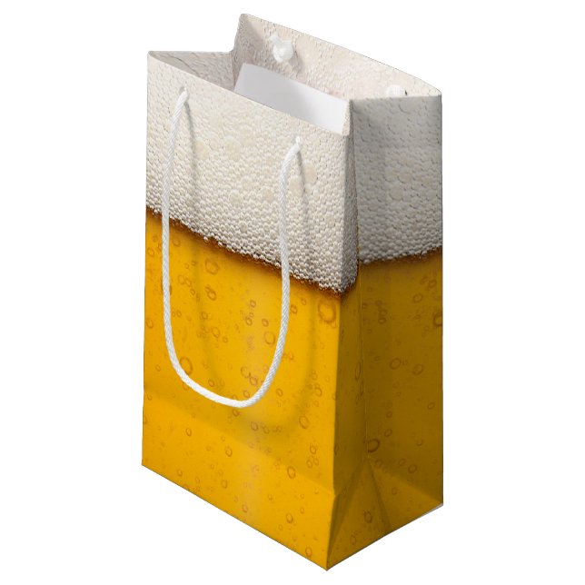 Bolsa De Regalo Pequeña La cerveza burbujea modelo del fondo (Angulo Anverso)