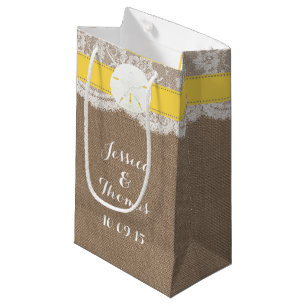 Bolsa De Regalo Pequeña La colección de bodas de arena amarilla en la play