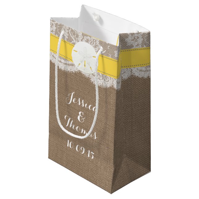 Bolsa De Regalo Pequeña La colección de bodas de arena amarilla en la play (Angulo Anverso)