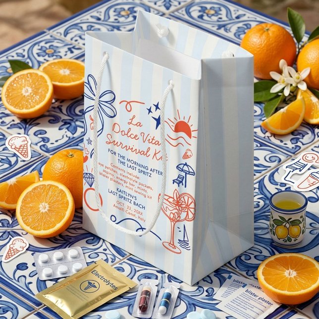 Bolsa De Regalo Pequeña La Dolce Vita Bachelorette Party Survival Kit (Subido por el creador)
