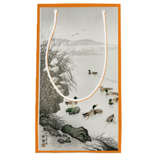BOLSA DE REGALO PEQUEÑA LA NATACIÓN JAPONESA DE LA IMPRESIÓN DE WOODBLOCK