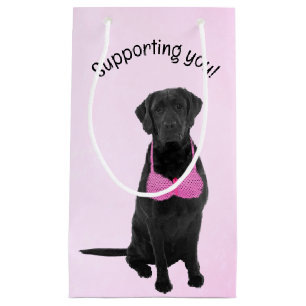 Bolsa De Regalo Pequeña Labrador negro recuperador de cáncer de mama sobre