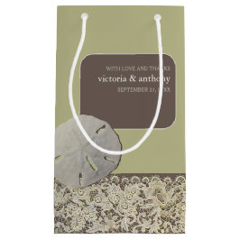 Bolsa De Regalo Pequeña Lace de dólar de arena, Vintage Beach Wedding Favo