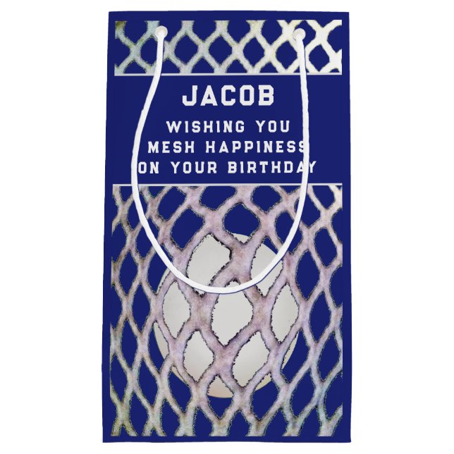 Bolsa De Regalo Pequeña Lacrosse Player Blue Small Gift Bag (Anverso)