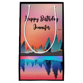 Bolsa De Regalo Pequeña Lago invernal con ciervo