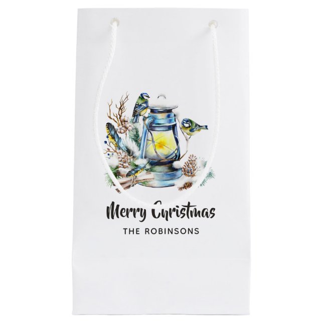Bolsa De Regalo Pequeña Lantern Navidades de acuarela (Anverso)