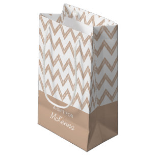 Bolsa De Regalo Pequeña Lápiz De moda Tan Chevron Zigzags Con Nombre