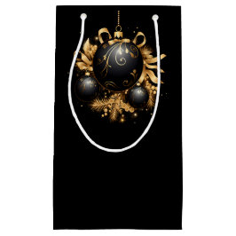 BOLSA DE REGALO PEQUEÑA LARGE BLACK & GOLD CHRISTMAS ORNAMENT