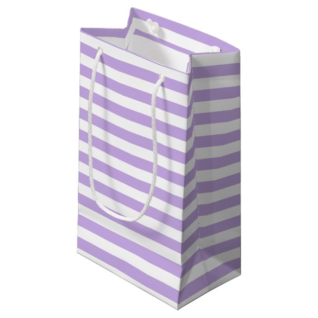 Bolsa De Regalo Pequeña Lavanda y franjas blancas (Angulo Anverso)