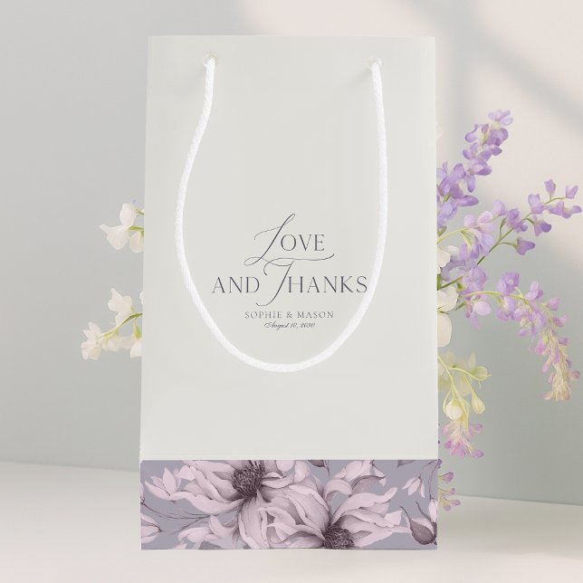 Bolsa De Regalo Pequeña Lavender Grey Floral Wedding Thank-You (Subido por el creador)