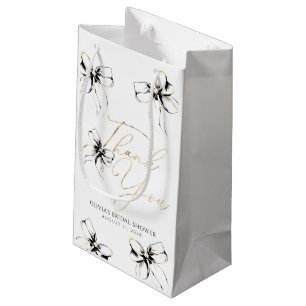Bolsa De Regalo Pequeña Lazo negro elegante y caprichoso agradecimiento