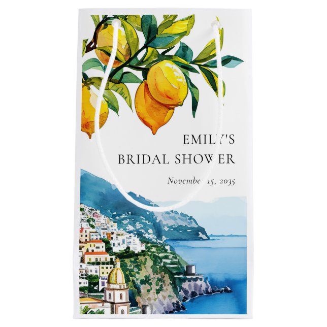 Bolsa De Regalo Pequeña Lemon Citrus Amalfi Coast Bridal (Anverso)