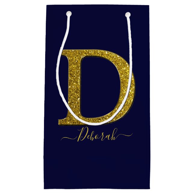 Bolsa De Regalo Pequeña Letra D Purpurina (Anverso)