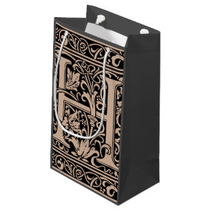 Bolsa De Regalo Pequeña Letra H Monograma medieval Art Nouveau