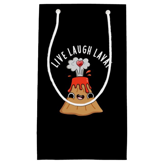 Bolsa De Regalo Pequeña Lía en vivo Lava Funny Volcano Pun Dark BG (Anverso)