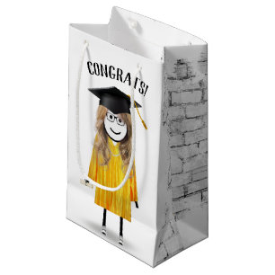 Bolsa De Regalo Pequeña Licenciada en negrita con tapón negro y diploma