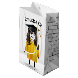 Bolsa De Regalo Pequeña Licenciada en negrita con tapón negro y diploma