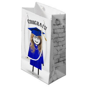 Bolsa De Regalo Pequeña Licenciada por una chica de palo con tapón azul y
