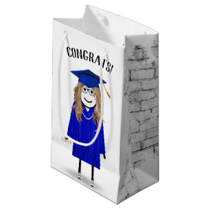 Bolsa De Regalo Pequeña Licenciada por una chica de palo con tapón azul y 