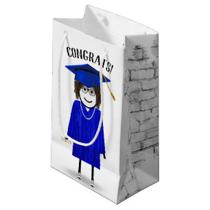 Bolsa De Regalo Pequeña Licenciada por una chica de palo con tapón azul y