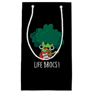 Bolsa De Regalo Pequeña Life Brocs Funny Veggie Broccoli Pun Dark BG