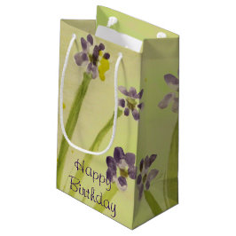 Bolsa De Regalo Pequeña Lime verde y violeta floral