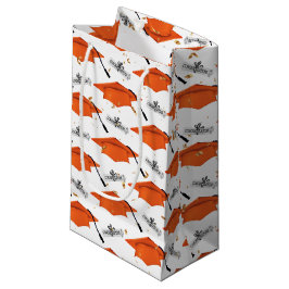 Bolsa De Regalo Pequeña Límites de graduación naranja con diplomas