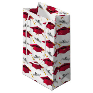 Bolsa De Regalo Pequeña Límites de graduación rojos con diplomas