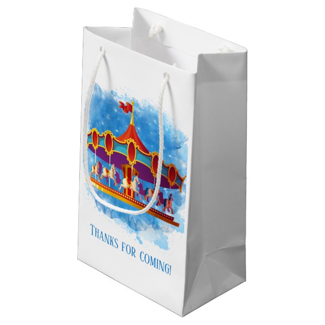 Bolsa De Regalo Pequeña lindo carrusel unisex niños añadir texto (Angulo reverso)