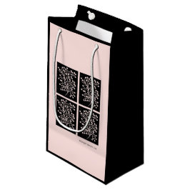 Bolsa De Regalo Pequeña Línea Jardín de Medianoche Rosa Suave