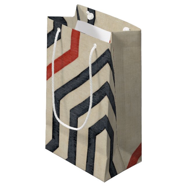 Bolsa De Regalo Pequeña Líneas gráficas azul y naranja (Angulo Anverso)