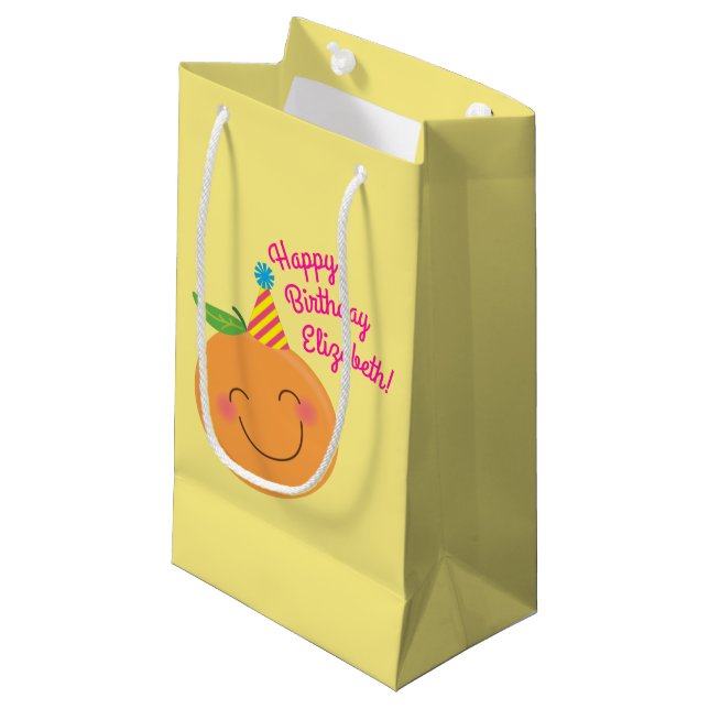 Bolsa De Regalo Pequeña Little Cutie Tangerine Birthday Party (Angulo Anverso)