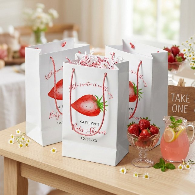 Bolsa De Regalo Pequeña Little Sweetie Strawberry Baby Shower (Subido por el creador)