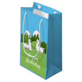 Bolsa De Regalo Pequeña Llamas de montaña blanca