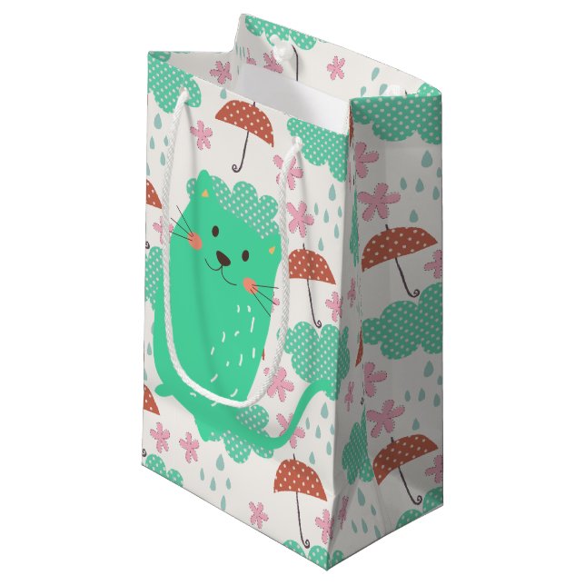 Bolsa De Regalo Pequeña Lluvia de gatos (Angulo Anverso)