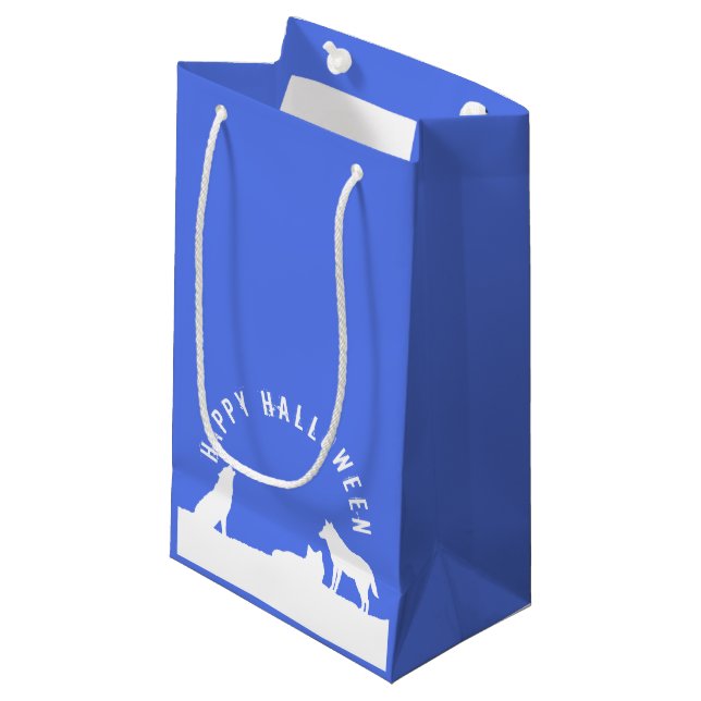 Bolsa De Regalo Pequeña Lobos en nieve, Feliz Halloween (Angulo Anverso)