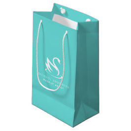 Bolsa De Regalo Pequeña Logo de Robin Egg Blue Swan con nombre