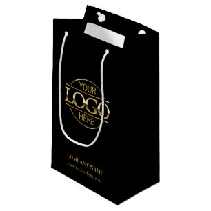 Bolsa De Regalo Pequeña Logotipo corporativo minimalista de empresa negra