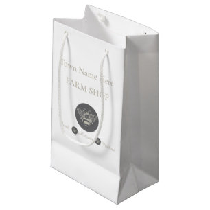 Bolsa De Regalo Pequeña Logotipo de abeja de la tienda de la granja artesa
