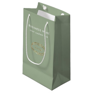 Bolsa De Regalo Pequeña Logotipo empresarial moderno personalizado en verd