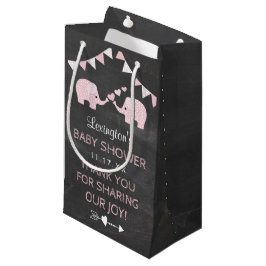 Bolsa De Regalo Pequeña Los elefantes rosados Baby Shower de los chicas