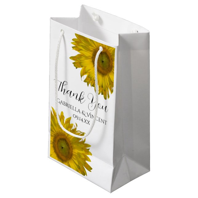 Bolsa De Regalo Pequeña Los girasoles amarillos Gracias Boda (Angulo Anverso)