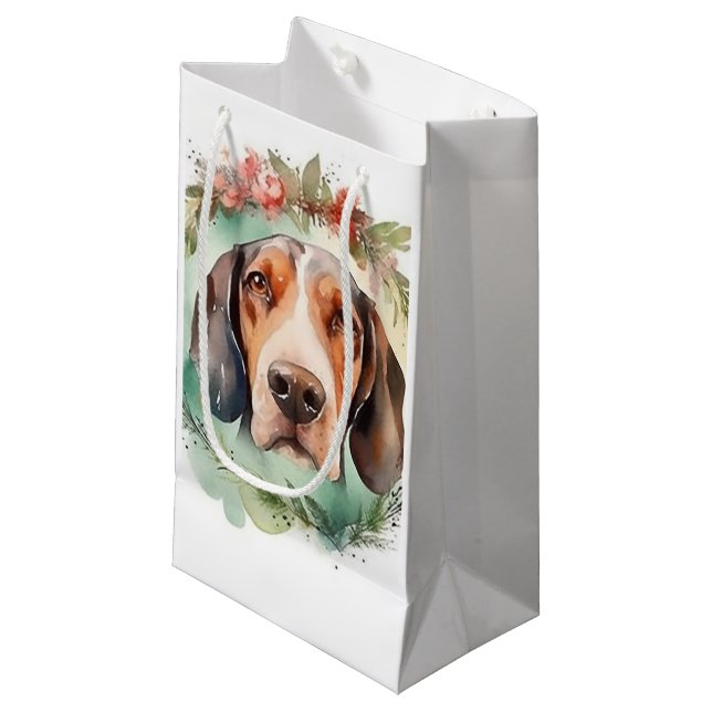 Bolsa De Regalo Pequeña Los Navidades de Walker Wreath Festive Pup (Angulo Anverso)