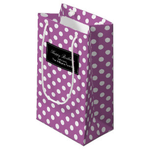 Bolsa De Regalo Pequeña Los puntos de polka morado de orquídeas son person