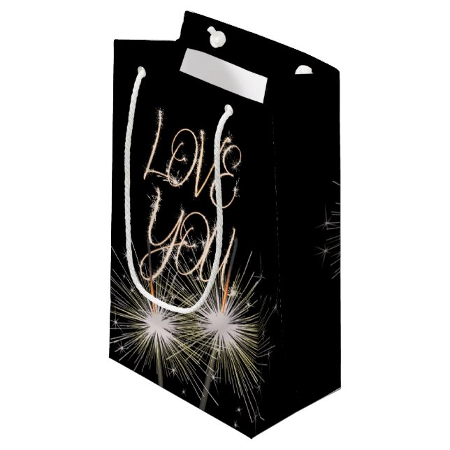 Bolsa De Regalo Pequeña Love Sparklers on Black (Angulo Anverso)